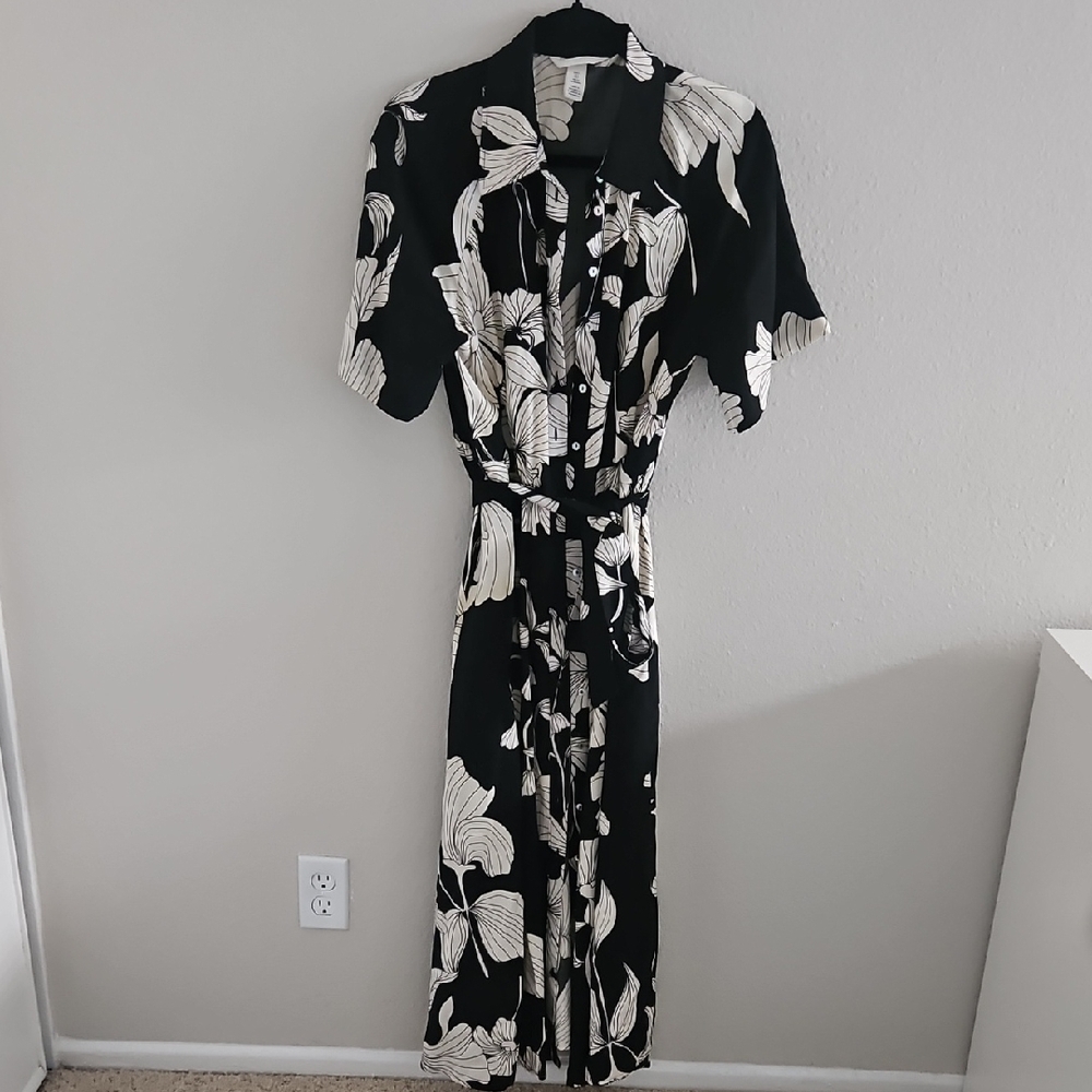 Black and White Floral Maxi Dress H&M